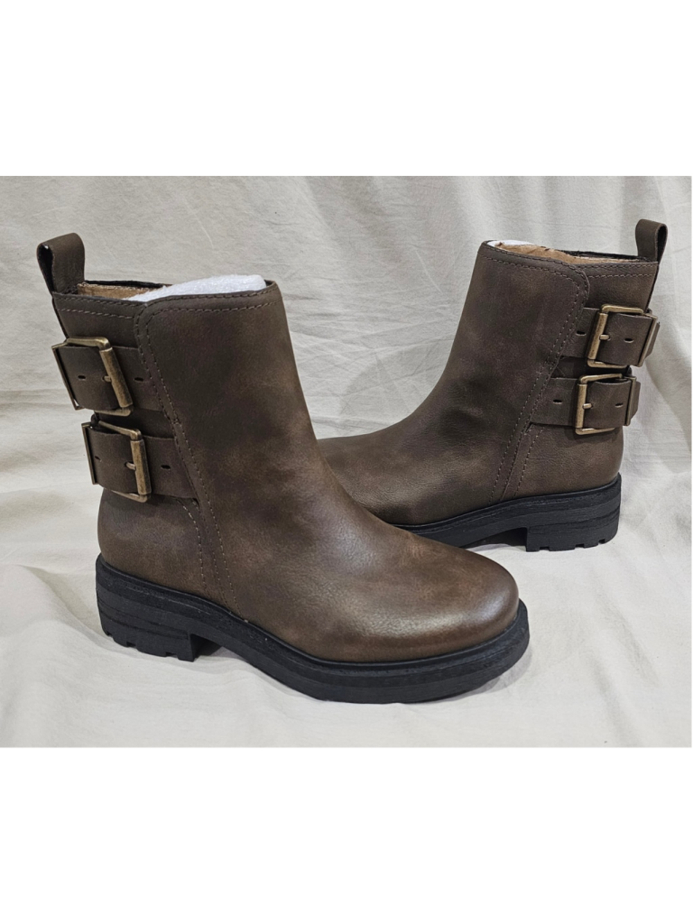 Women's Lucky Brand Brown Moto Boots Size 5